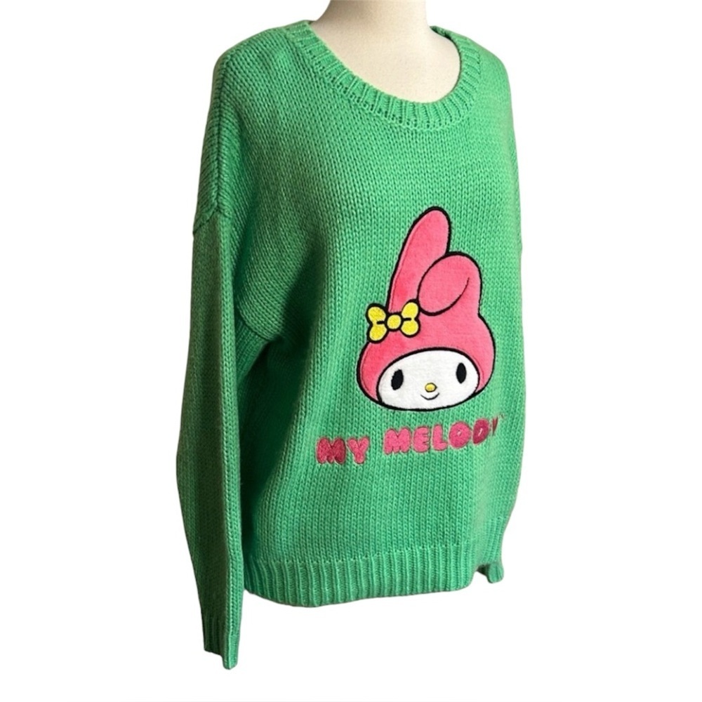 Hello Kitty & Friends “My Melody” x Forever 21 Knit Green Sweater size Small - Picture 3 of 14